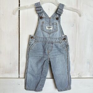 Oshkosh‎ B'Gosh  6 Months Stripe Denim Bib Overalls Train Conductor Engineer